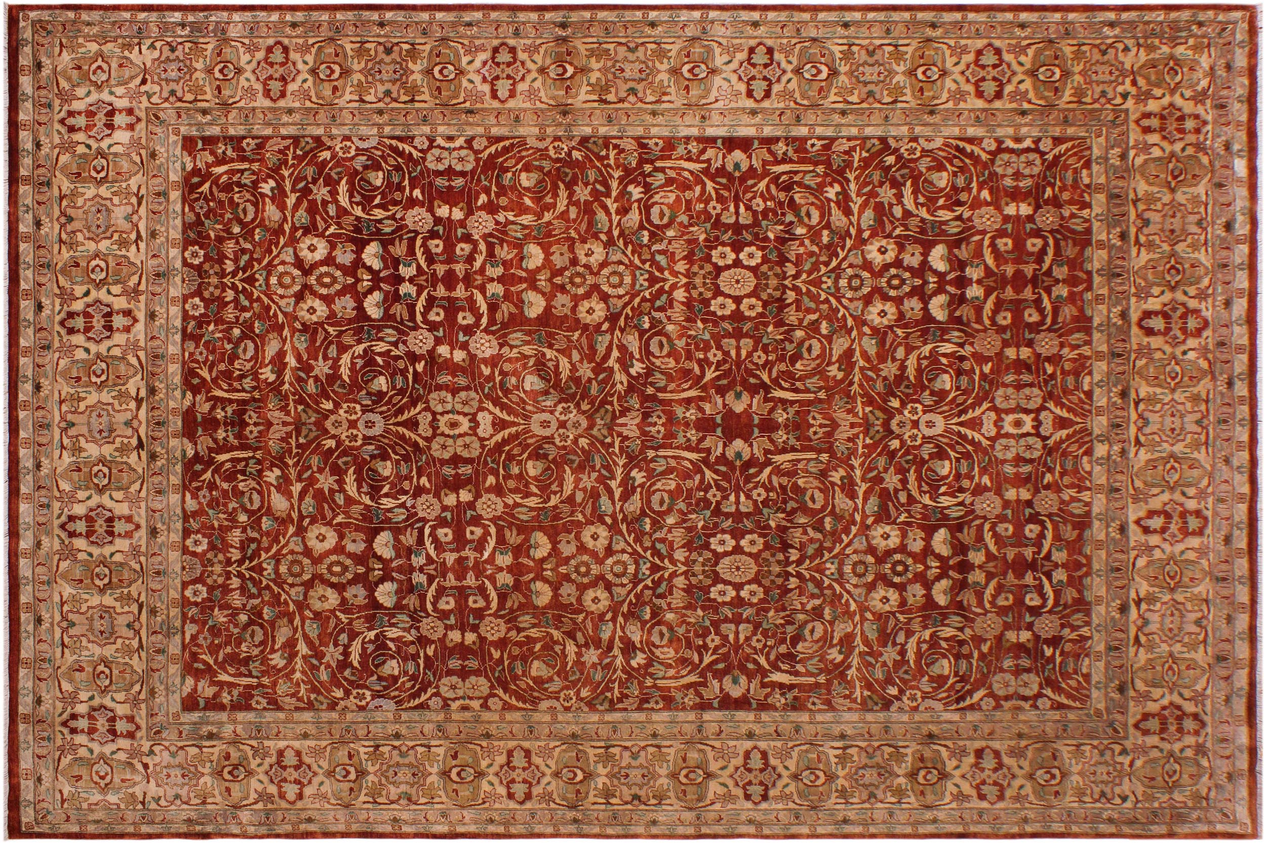 handmade Transitional Lahore Copper Beige Hand Knotted RECTANGLE 100% WOOL area rug 9' x 12'