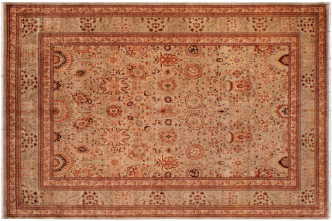 handmade Traditional  Lt. Green Lt. Green Hand Knotted RECTANGLE 100% WOOL area rug 9' x 12'