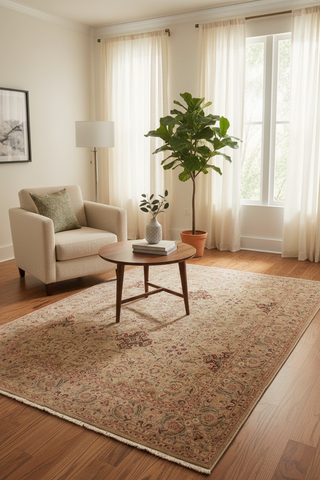 handmade Transitional  Lt. Green Lt. Green Hand Knotted RECTANGLE 100% WOOL area rug 9' x 12'