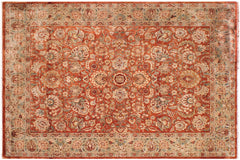handmade Traditional  Rust Lt. Green Hand Knotted RECTANGLE 100% WOOL area rug 9' x 12'