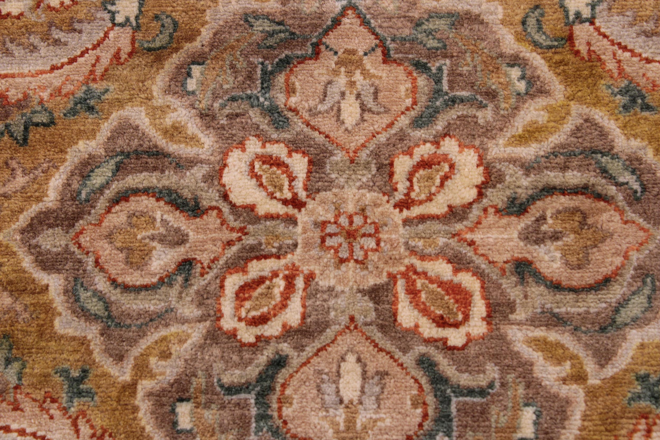 handmade Traditional  Gold Rust Hand Knotted RECTANGLE 100% WOOL area rug 9' x 12'