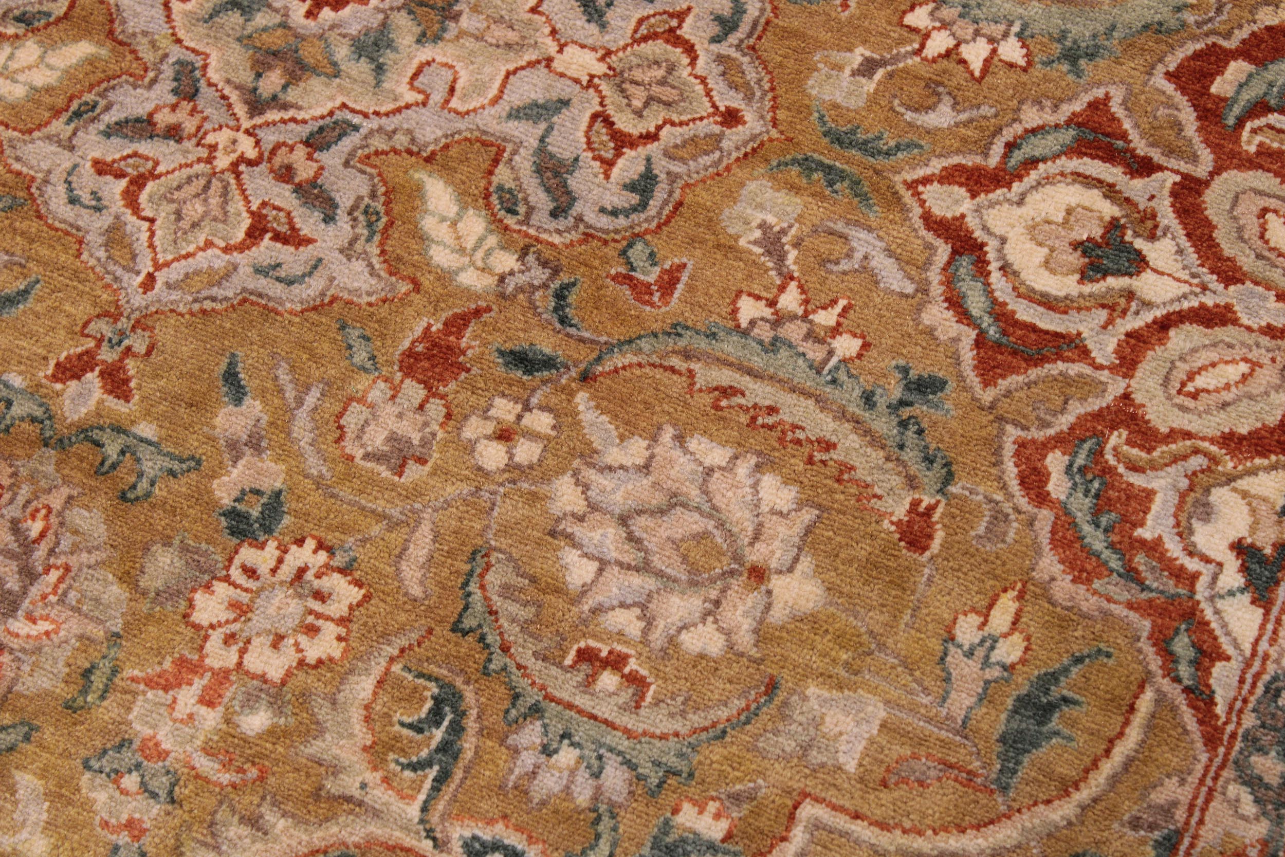 handmade Traditional  Gold Rust Hand Knotted RECTANGLE 100% WOOL area rug 9' x 12'