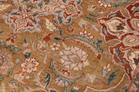 handmade Traditional  Gold Rust Hand Knotted RECTANGLE 100% WOOL area rug 9' x 12'
