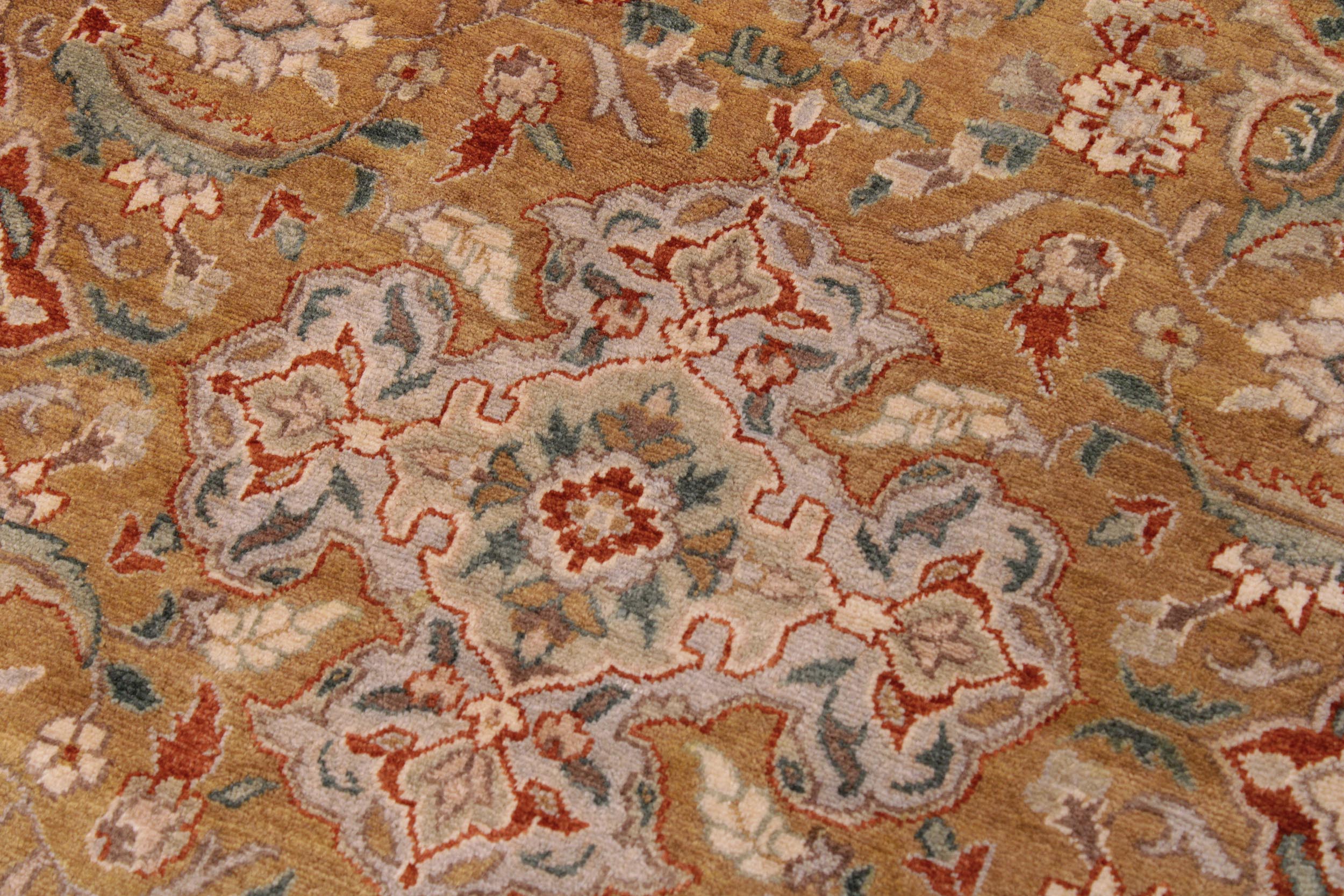handmade Traditional  Gold Rust Hand Knotted RECTANGLE 100% WOOL area rug 9' x 12'
