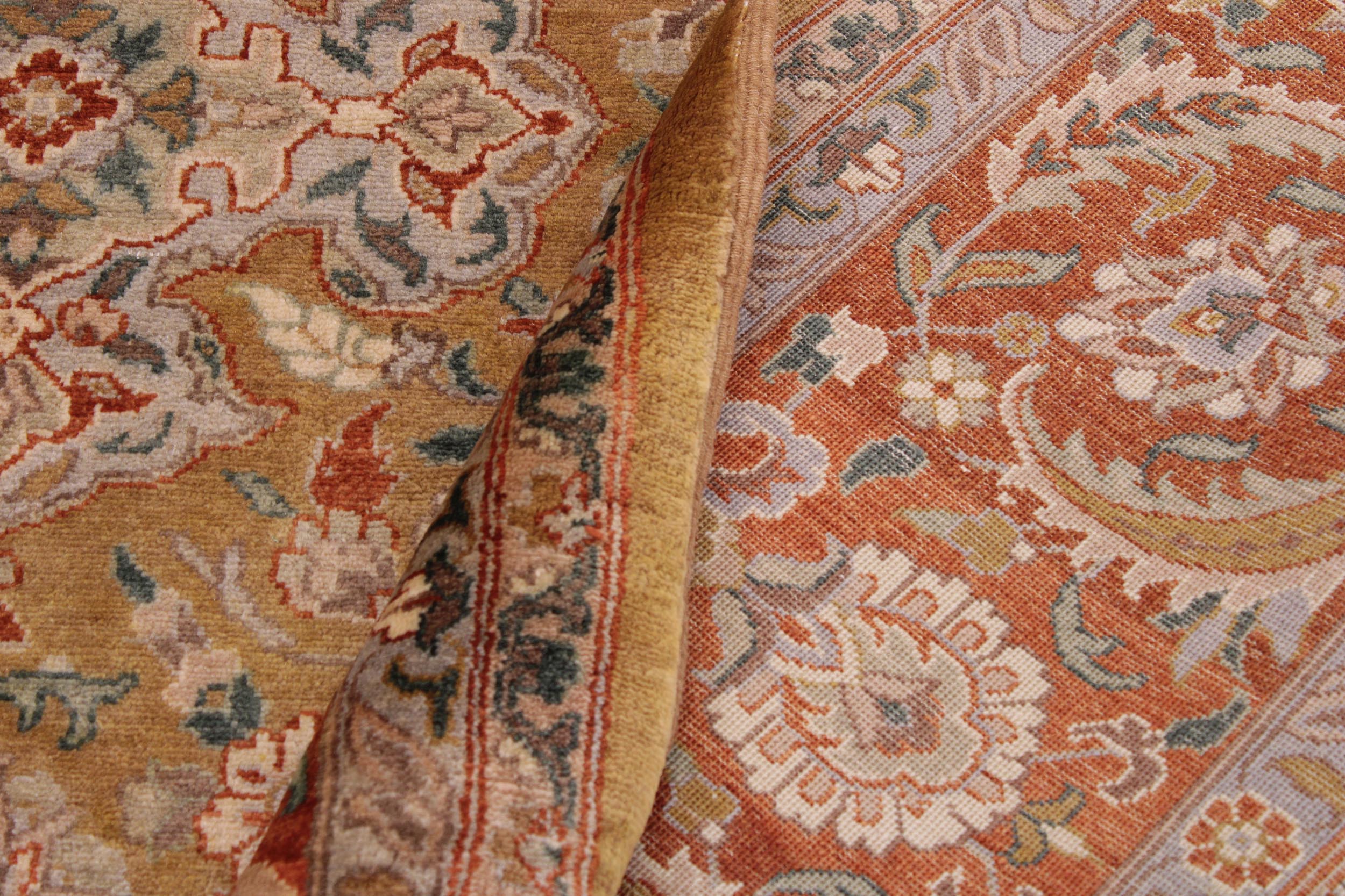 handmade Traditional  Gold Rust Hand Knotted RECTANGLE 100% WOOL area rug 9' x 12'