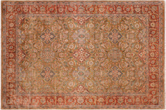 handmade Traditional  Gold Rust Hand Knotted RECTANGLE 100% WOOL area rug 9' x 12'