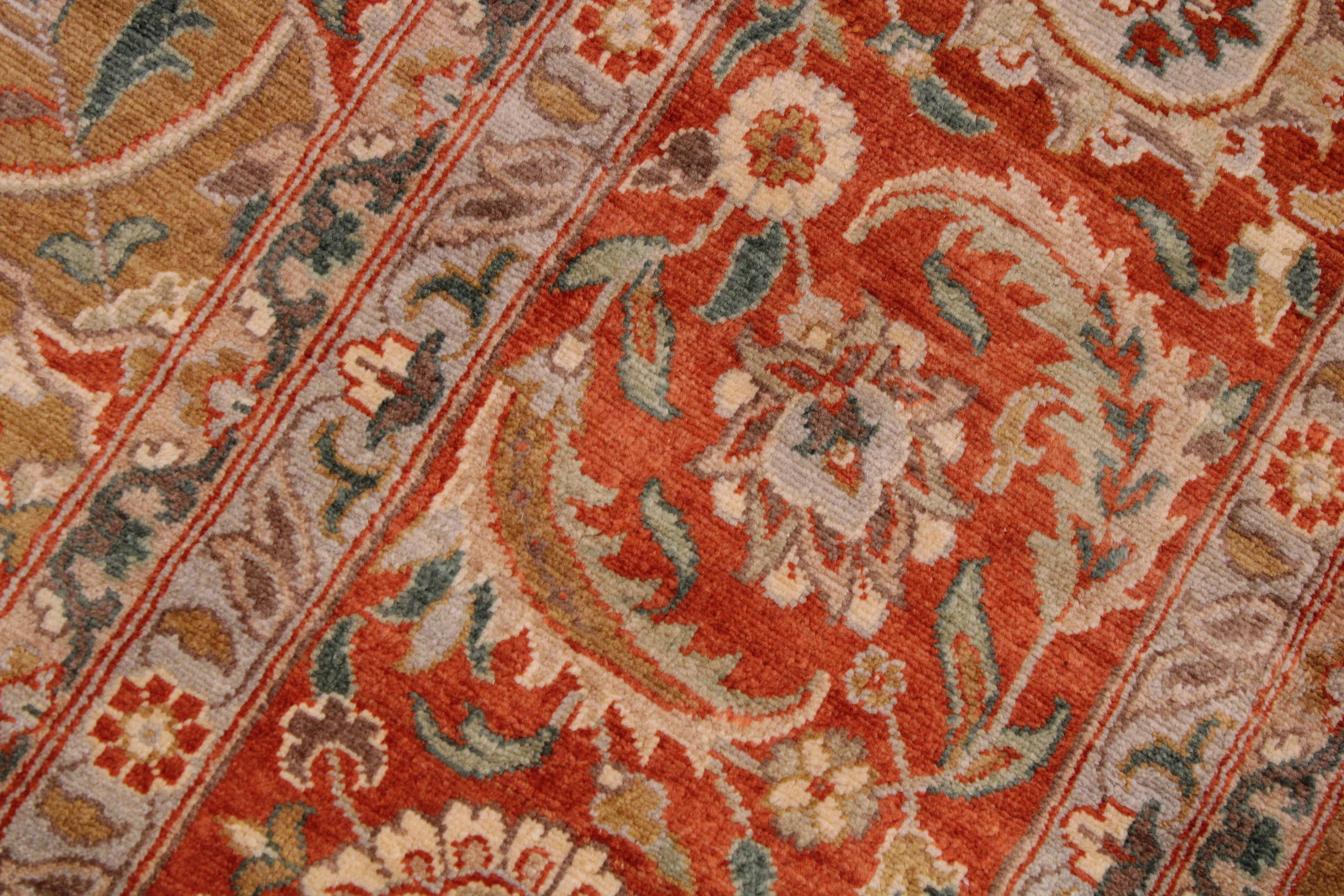 handmade Traditional  Gold Rust Hand Knotted RECTANGLE 100% WOOL area rug 9' x 12'