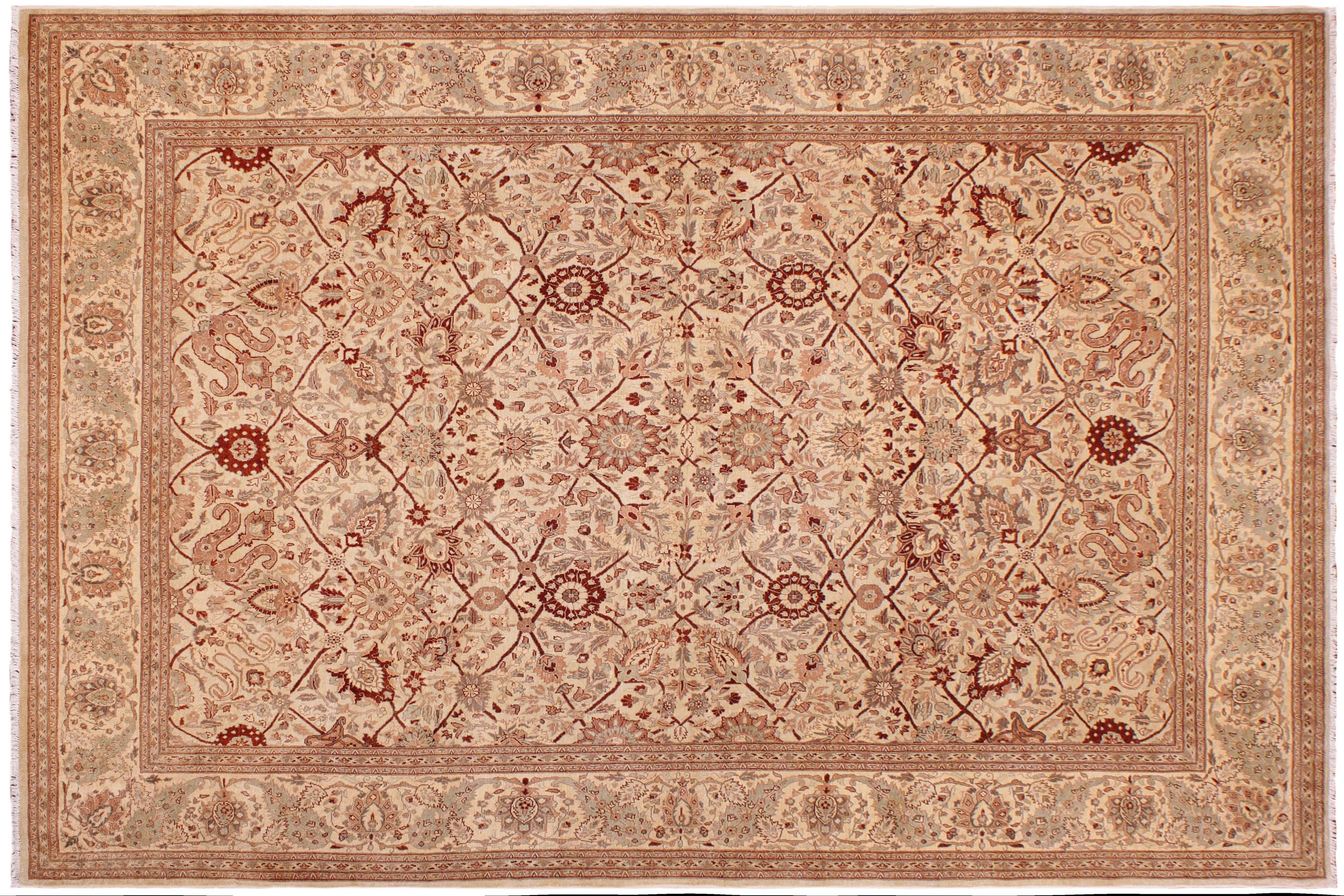 handmade Traditional Kafkaz Gold Lt. Tan Hand Knotted RECTANGLE 100% WOOL area rug 9' x 12'