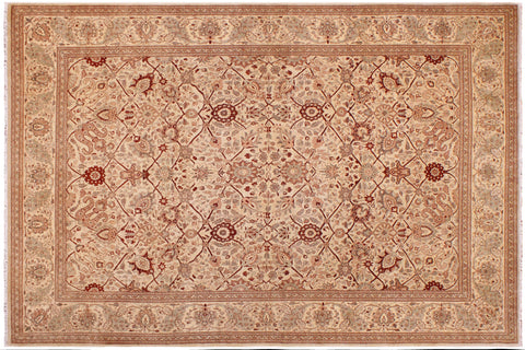 handmade Traditional Kafkaz Gold Lt. Tan Hand Knotted RECTANGLE 100% WOOL area rug 9' x 12'