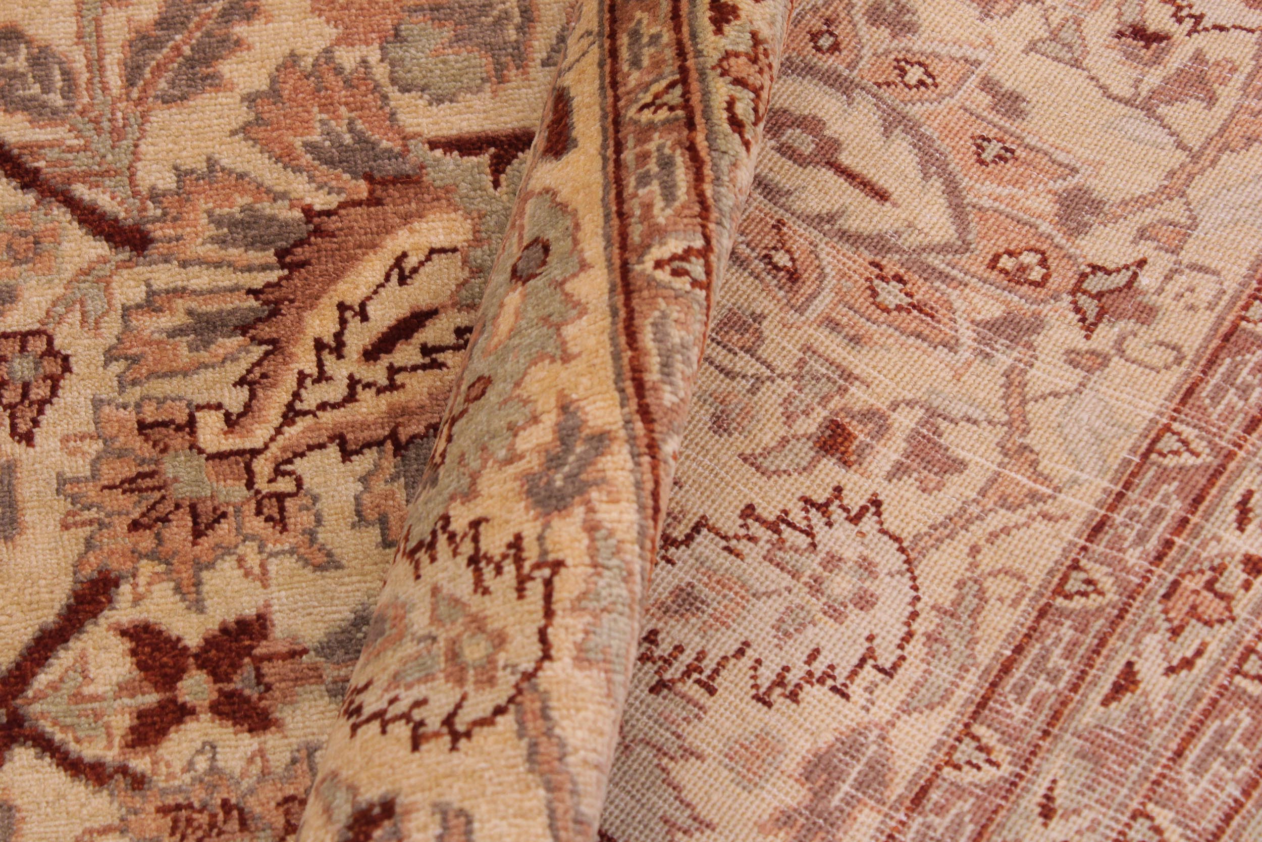 handmade Traditional Kafkaz Gold Lt. Tan Hand Knotted RECTANGLE 100% WOOL area rug 9' x 12'