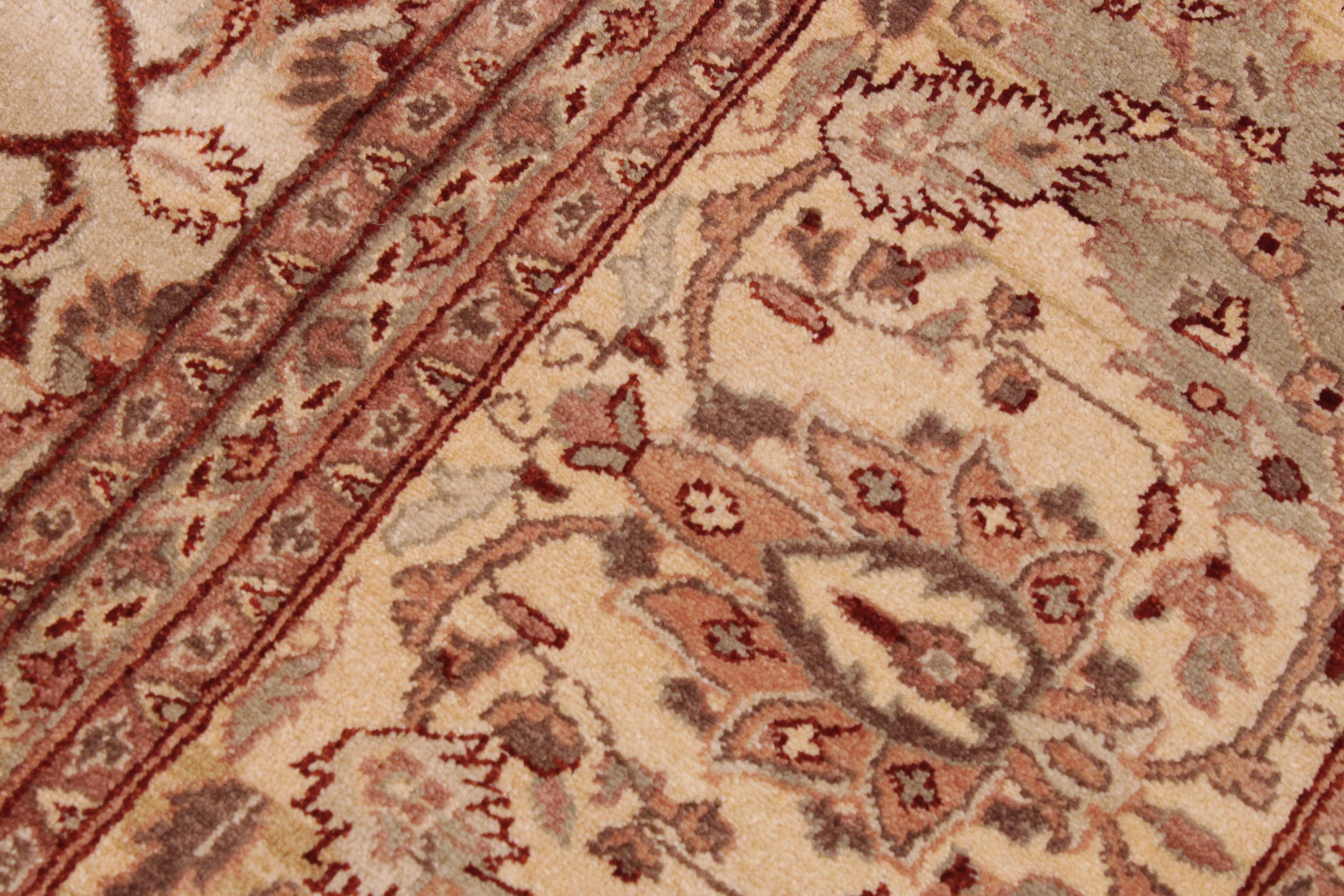 handmade Traditional  Tan Lt. Tan Hand Knotted RECTANGLE 100% WOOL area rug 9' x 12'