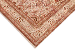 handmade Traditional  Beige Copper Hand Knotted RECTANGLE 100% WOOL area rug 9' x 12'
