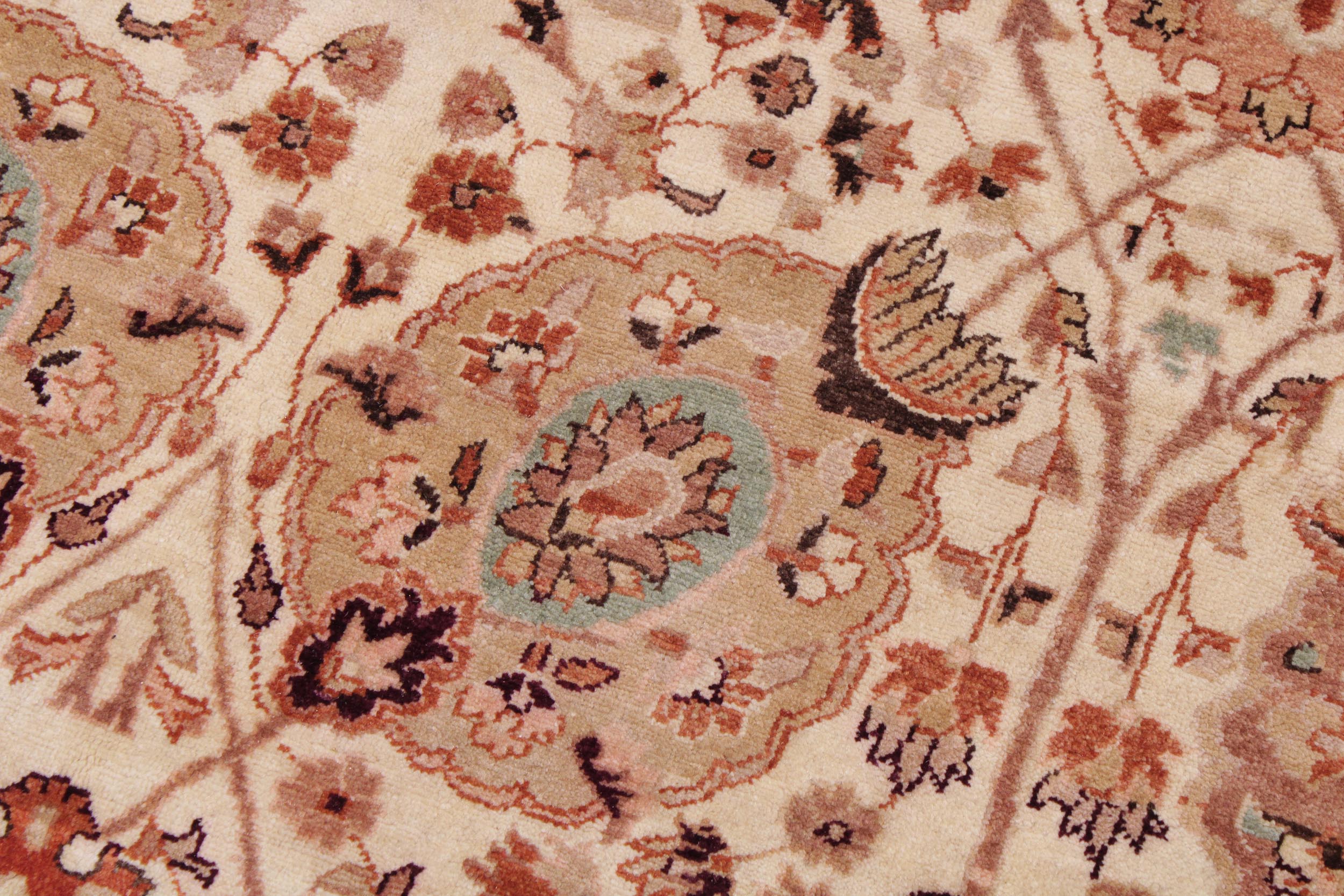 handmade Traditional  Beige Copper Hand Knotted RECTANGLE 100% WOOL area rug 9' x 12'