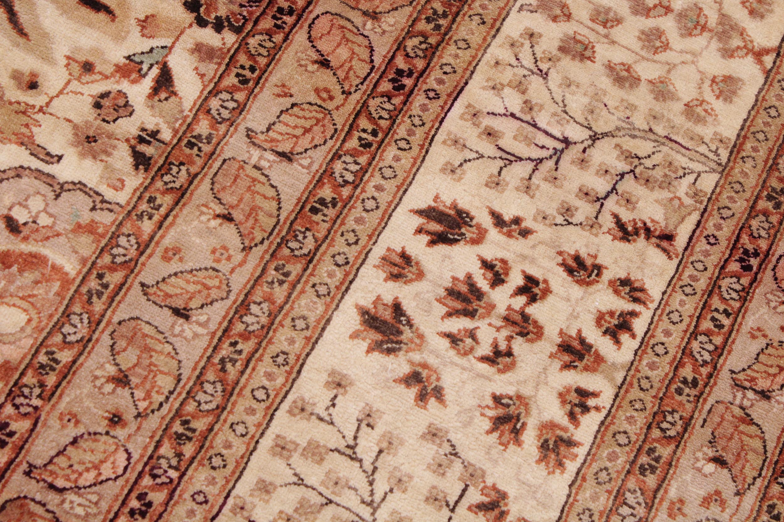 handmade Traditional  Beige Copper Hand Knotted RECTANGLE 100% WOOL area rug 9' x 12'