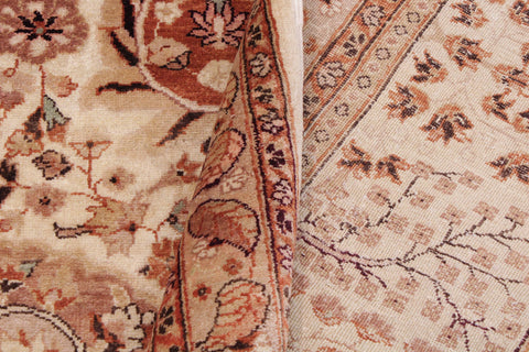 handmade Traditional  Beige Copper Hand Knotted RECTANGLE 100% WOOL area rug 9' x 12'