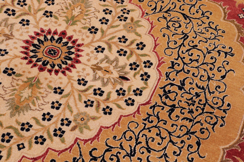 handmade Traditional Design Red Beige Hand Knotted RECTANGLE 100% WOOL area rug 9' x 12'