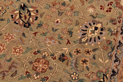 handmade Traditional Design Lt. Green Drk. Blue Hand Knotted RECTANGLE 100% WOOL area rug 9' x 12'