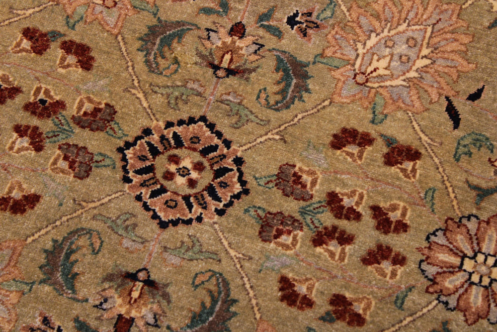 handmade Traditional Design Lt. Green Drk. Blue Hand Knotted RECTANGLE 100% WOOL area rug 9' x 12'