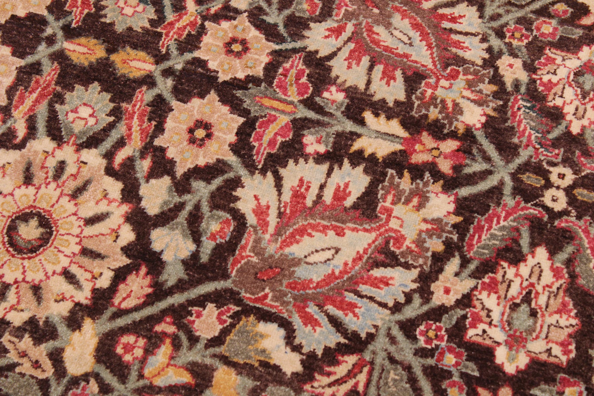 handmade Traditional  Beige Brown Hand Knotted RECTANGLE 100% WOOL area rug 9' x 12'