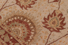 handmade Traditional  Tan Gold Hand Knotted RECTANGLE 100% WOOL area rug 9' x 12'