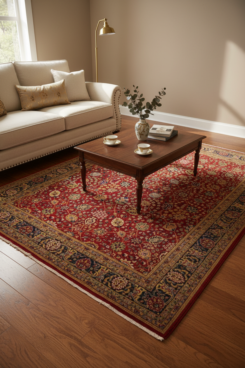 handmade Transitional Design Red Teal Hand Knotted RECTANGLE 100% WOOL area rug 9' x 12'