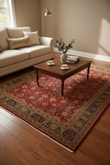 handmade Transitional Design Red Teal Hand Knotted RECTANGLE 100% WOOL area rug 9' x 12'