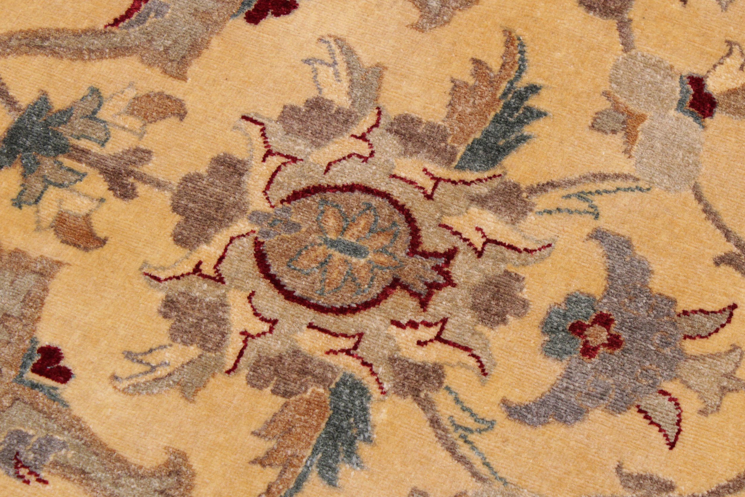 handmade Traditional  Lt. Gold Lt. Brown Hand Knotted RECTANGLE 100% WOOL area rug 9' x 12'
