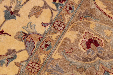 handmade Traditional  Lt. Gold Lt. Brown Hand Knotted RECTANGLE 100% WOOL area rug 9' x 12'