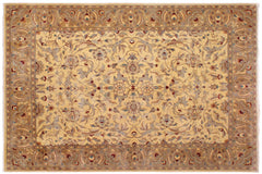 handmade Traditional  Lt. Gold Lt. Brown Hand Knotted RECTANGLE 100% WOOL area rug 9' x 12'