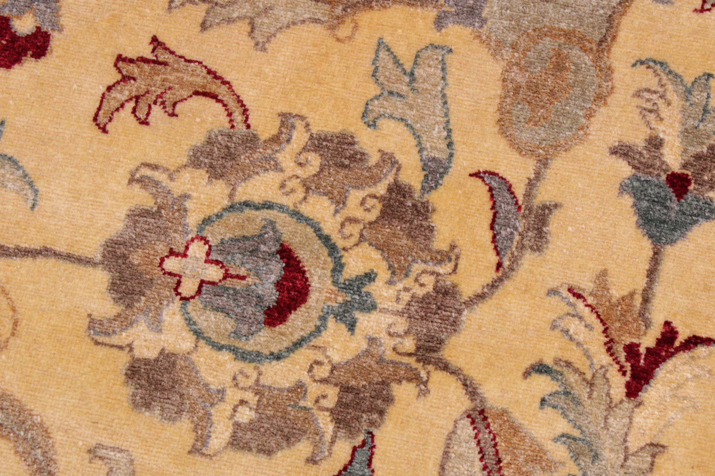 handmade Traditional  Lt. Gold Lt. Brown Hand Knotted RECTANGLE 100% WOOL area rug 9' x 12'
