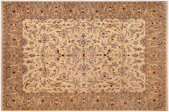 handmade Traditional  Beige Lt. Brown Hand Knotted RECTANGLE 100% WOOL area rug 9' x 12'