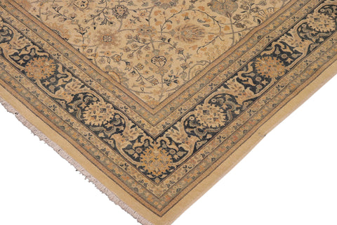 handmade Traditional Kafkaz Beige Blue Hand Knotted RECTANGLE 100% WOOL area rug 9x12
