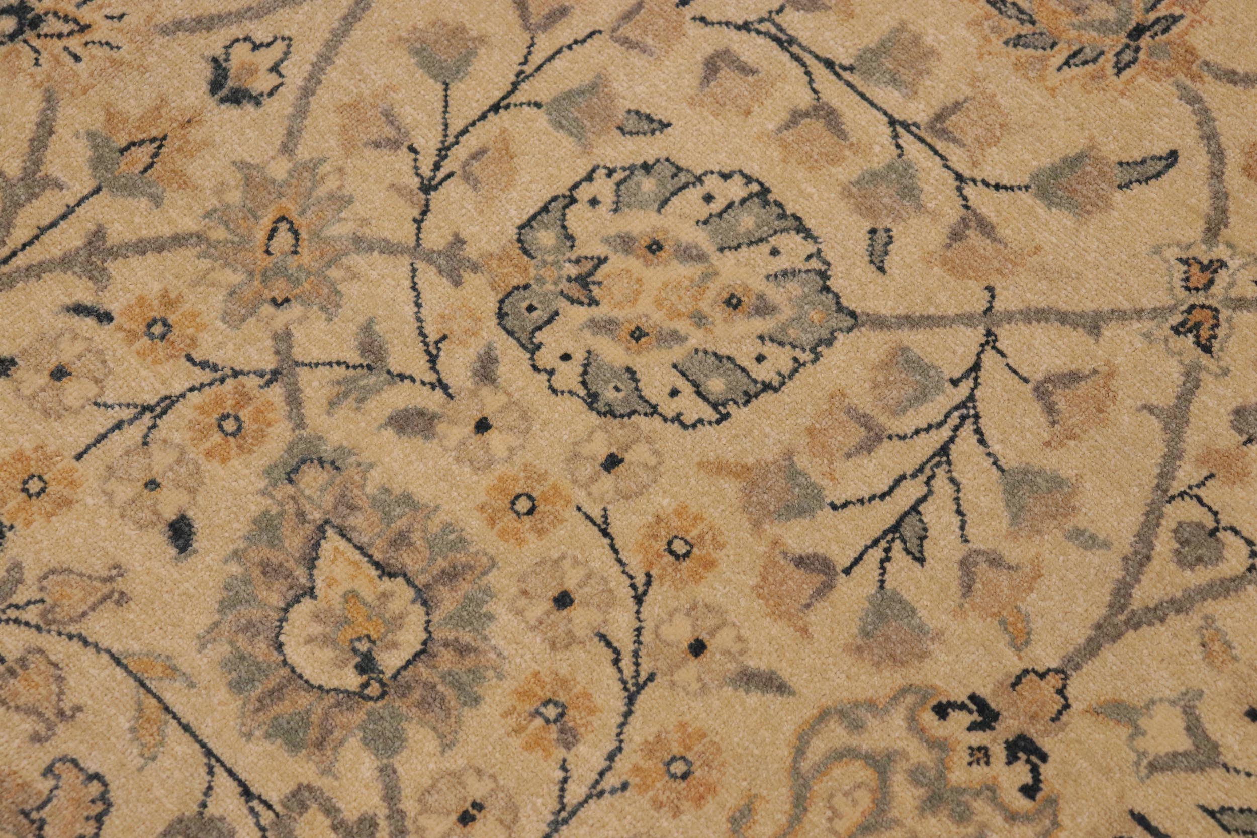 handmade Traditional Kafkaz Beige Blue Hand Knotted RECTANGLE 100% WOOL area rug 9x12