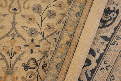 handmade Traditional Kafkaz Beige Blue Hand Knotted RECTANGLE 100% WOOL area rug 9x12