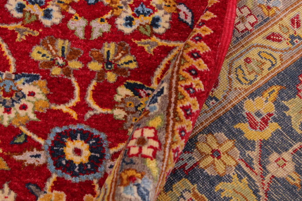 handmade Transitional Design Red Teal Hand Knotted RECTANGLE 100% WOOL area rug 9' x 12'
