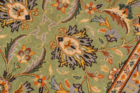 handmade Transitional  Green Lt. Gold Hand Knotted RECTANGLE 100% WOOL area rug 9' x 12'