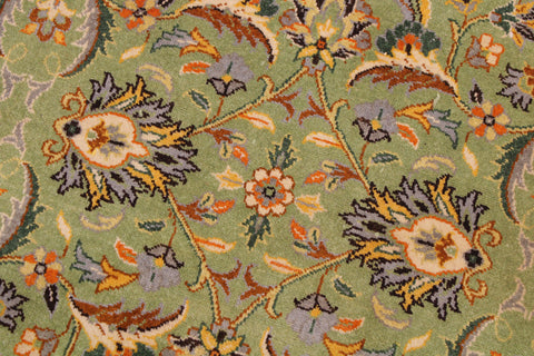 handmade Transitional  Green Lt. Gold Hand Knotted RECTANGLE 100% WOOL area rug 9' x 12'