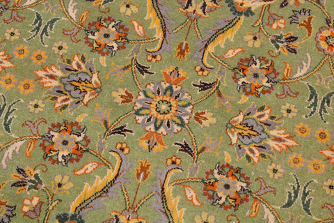 handmade Transitional  Green Lt. Gold Hand Knotted RECTANGLE 100% WOOL area rug 9' x 12'