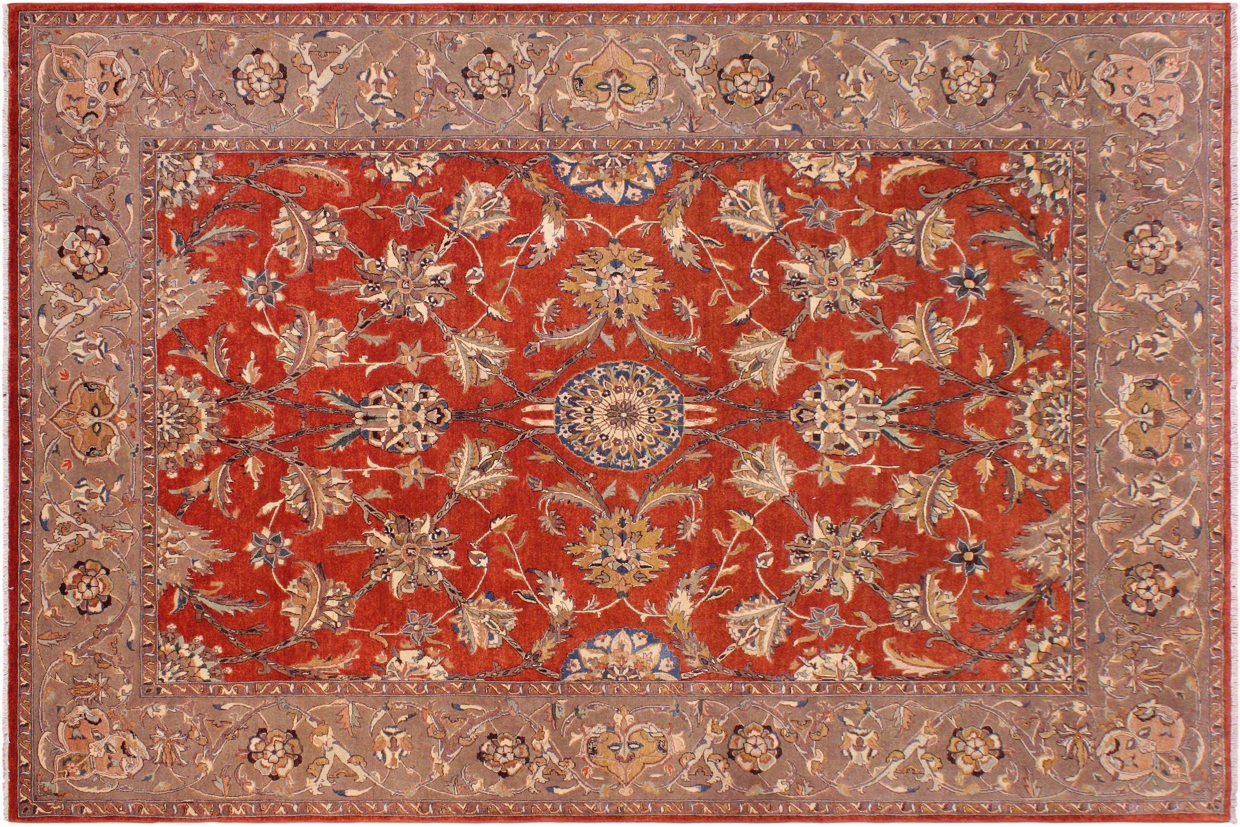 handmade Traditional  Rust Lt. Brown Hand Knotted RECTANGLE 100% WOOL area rug 9' x 12'