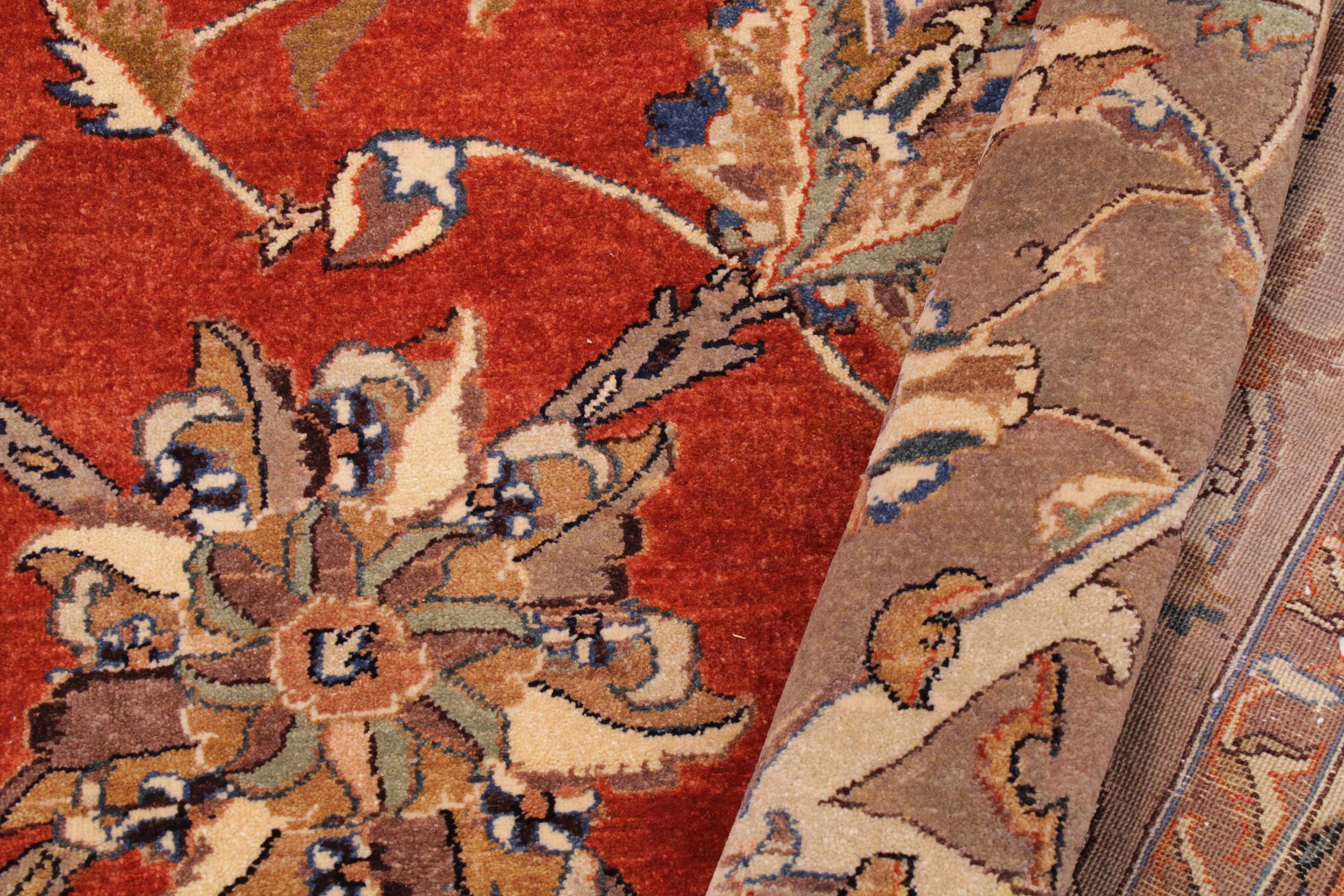 handmade Traditional  Rust Lt. Brown Hand Knotted RECTANGLE 100% WOOL area rug 9' x 12'