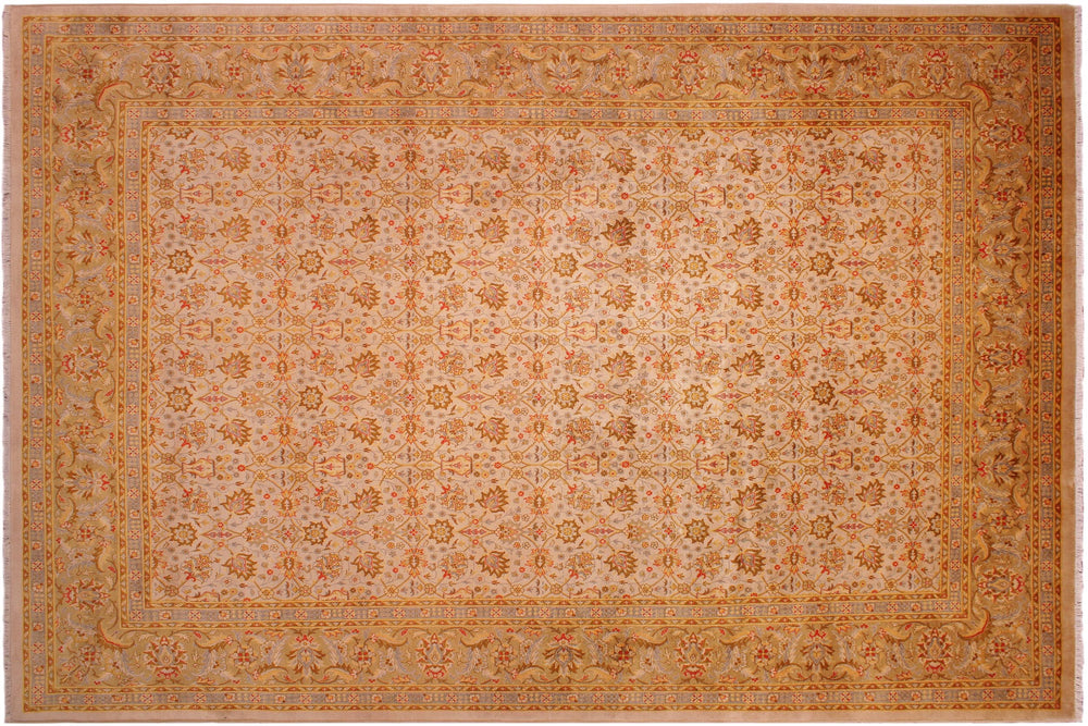 handmade Transitional Design Lt. Gray Gold Hand Knotted RECTANGLE 100% WOOL area rug 9' x 12'
