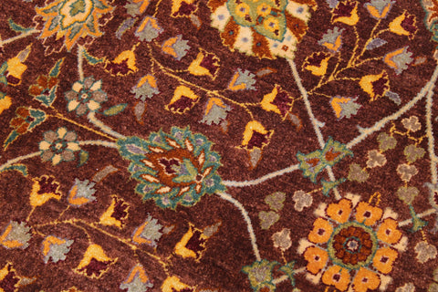 handmade Traditional Design Brown Lt. Green Hand Knotted RECTANGLE 100% WOOL area rug 9' x 12'