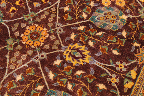 handmade Traditional Design Brown Lt. Green Hand Knotted RECTANGLE 100% WOOL area rug 9' x 12'