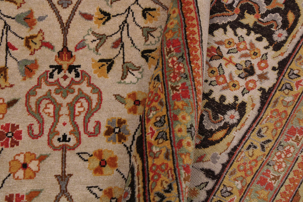 handmade Traditional Design Tan Brown Hand Knotted RECTANGLE 100% WOOL area rug 9' x 12'