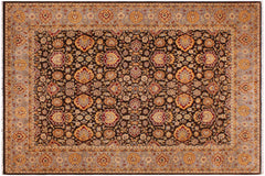 handmade Transitional Lahore Brown Lt. Gray Hand Knotted RECTANGLE 100% WOOL area rug 9' x 12'