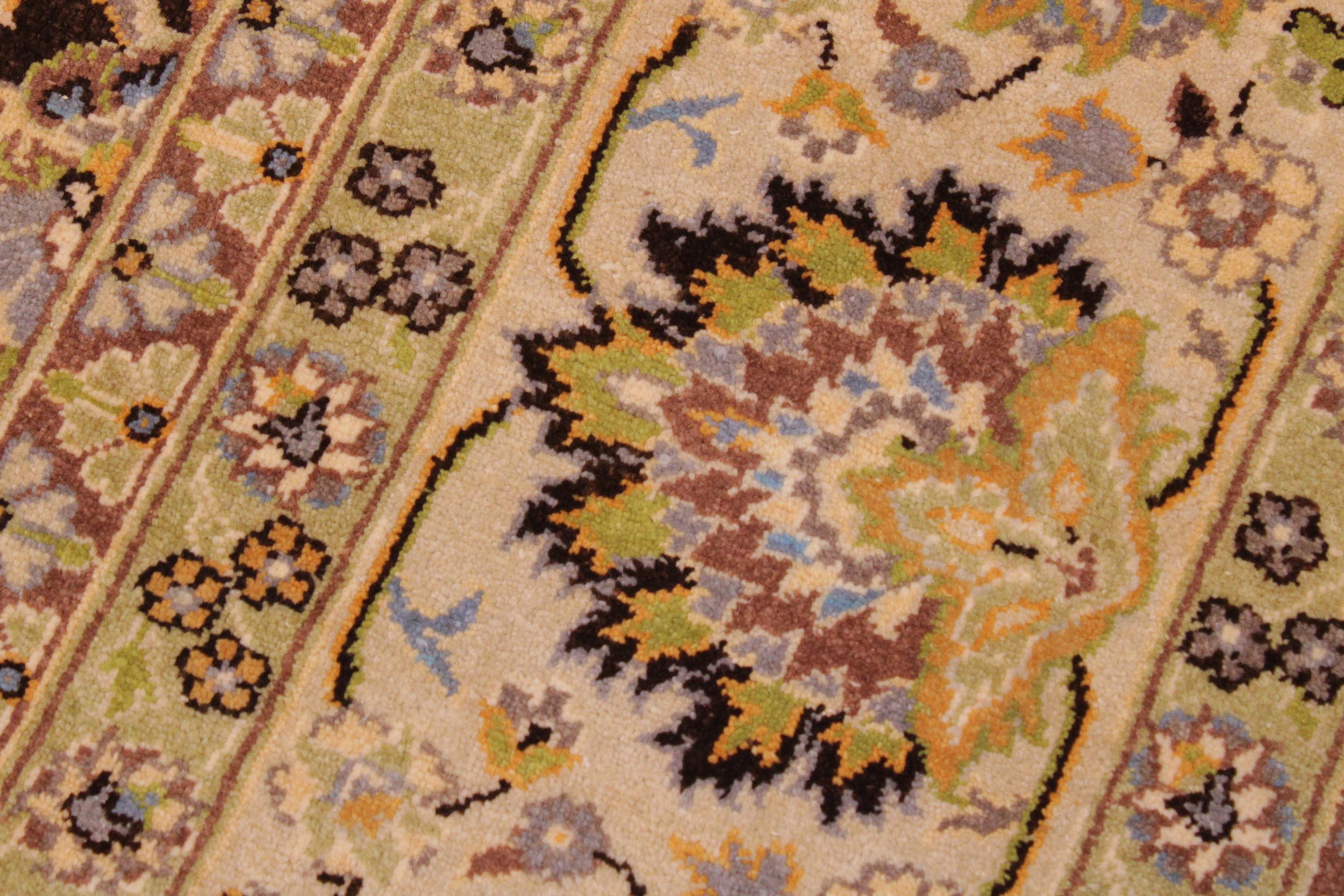 handmade Traditional Design Brown Tan Hand Knotted RECTANGLE 100% WOOL area rug 9' x 12'