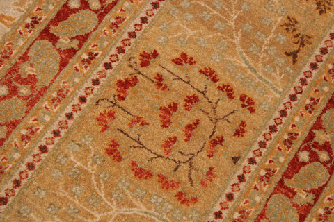handmade Traditional Kafkaz Tan Lt. Gold Hand Knotted RECTANGLE 100% WOOL area rug 9' x 12'