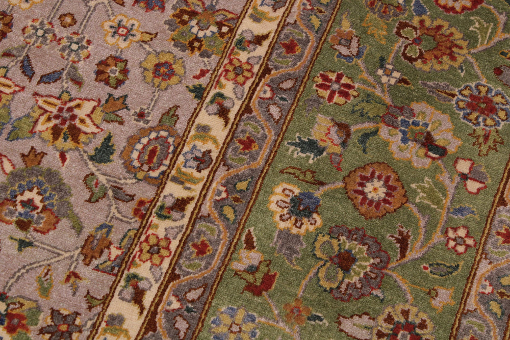 handmade Transitional Design Lt. Tan Lt. Green Hand Knotted RECTANGLE 100% WOOL area rug 9' x 12'