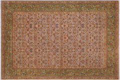 handmade Transitional Design Lt. Tan Lt. Green Hand Knotted RECTANGLE 100% WOOL area rug 9' x 12'
