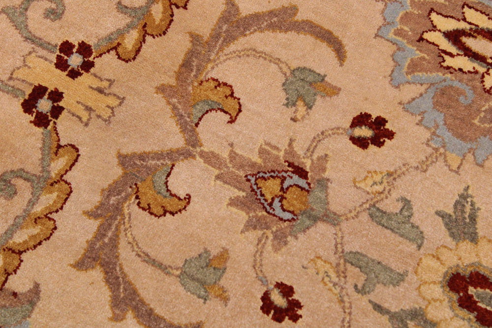 handmade Traditional Lahore Tan Rust Hand Knotted RECTANGLE 100% WOOL area rug 9' x 12'